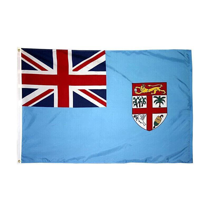 Outdoor Decorations & Lights: Large Fiji Fijian Flag Pacific Island Heavy Duty Outdoor 90 X 150 CM - 3ft x 5ft