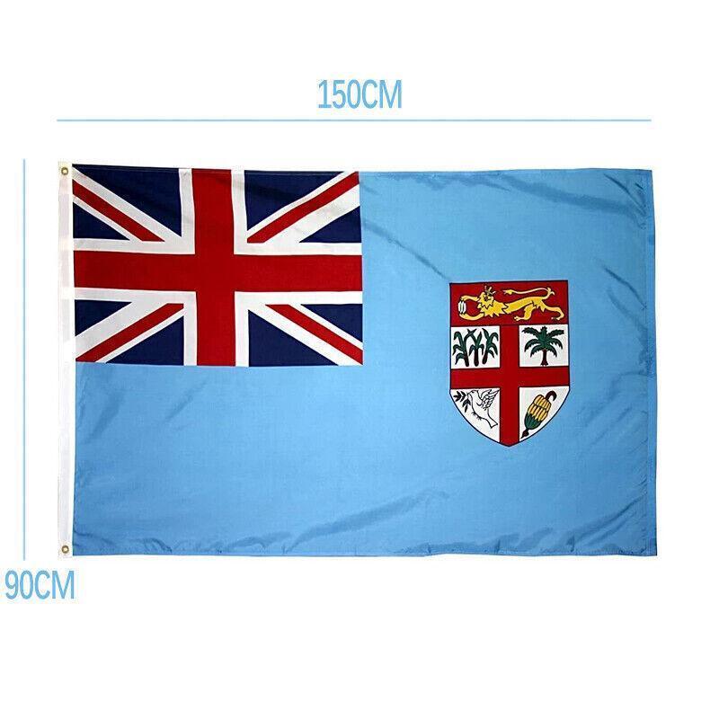 Outdoor Decorations & Lights: Large Fiji Fijian Flag Pacific Island Heavy Duty Outdoor 90 X 150 CM - 3ft x 5ft