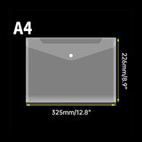 12pcs A4 Plastic File Bag Translucent Document Storage Pouch with Button Closure
