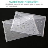 12pcs A4 Plastic File Bag Translucent Document Storage Pouch with Button Closure