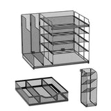 Storage Boxes: Multi Layer Desktop File Rack Storage Organizer Black Plastic for Office Home