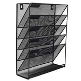 Storage Boxes: 5 Tier Iron File Organiser Desktop File Management Shelf for Office Storage Desk