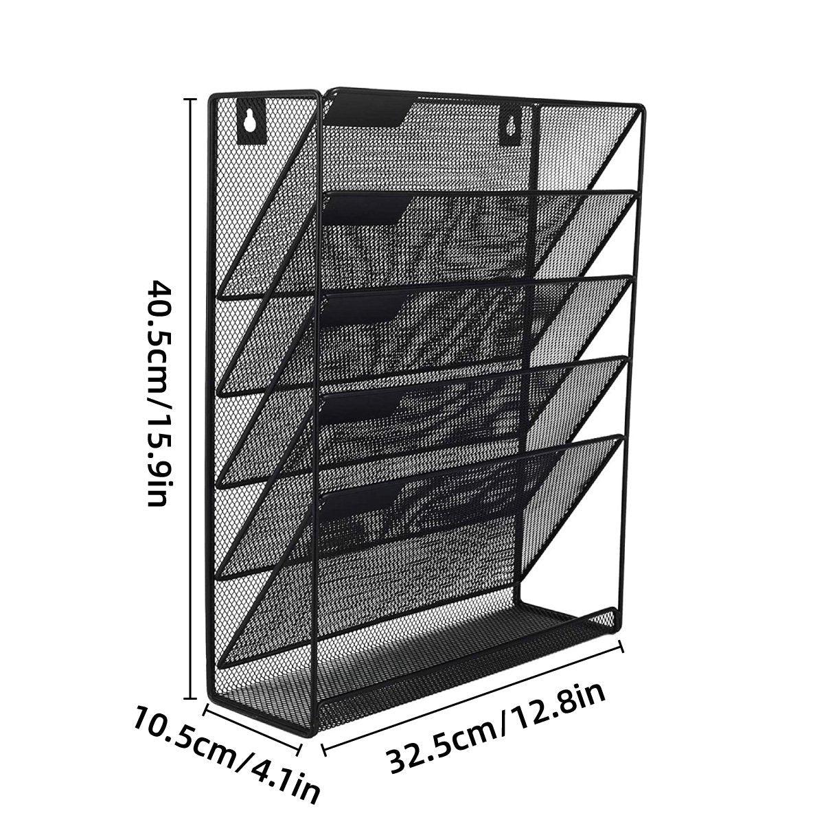 Storage Boxes: 5 Tier Iron File Organiser Desktop File Management Shelf for Office Storage Desk