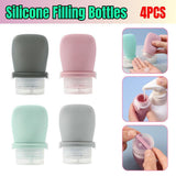 Cosmetic & Toiletry Bags: 4pcs Travel Storage Bottles Set Refillable Silicone for Shampoo Lotion Cosmetics