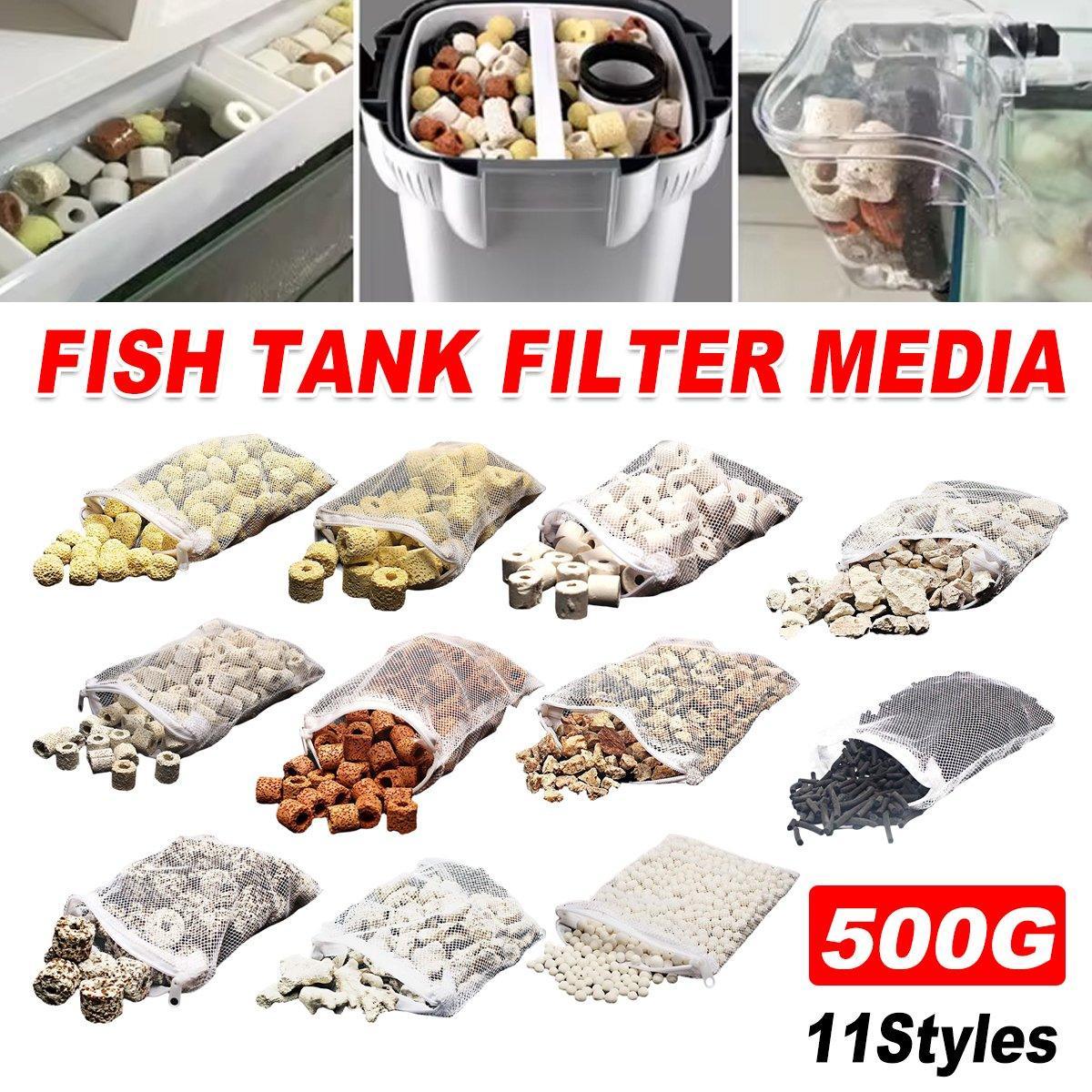 Aquarium Filters & Pumps: 500g Fish Tank Water Filter Media Aquarium Filtration Material Sponge Pad - Maifan Stone