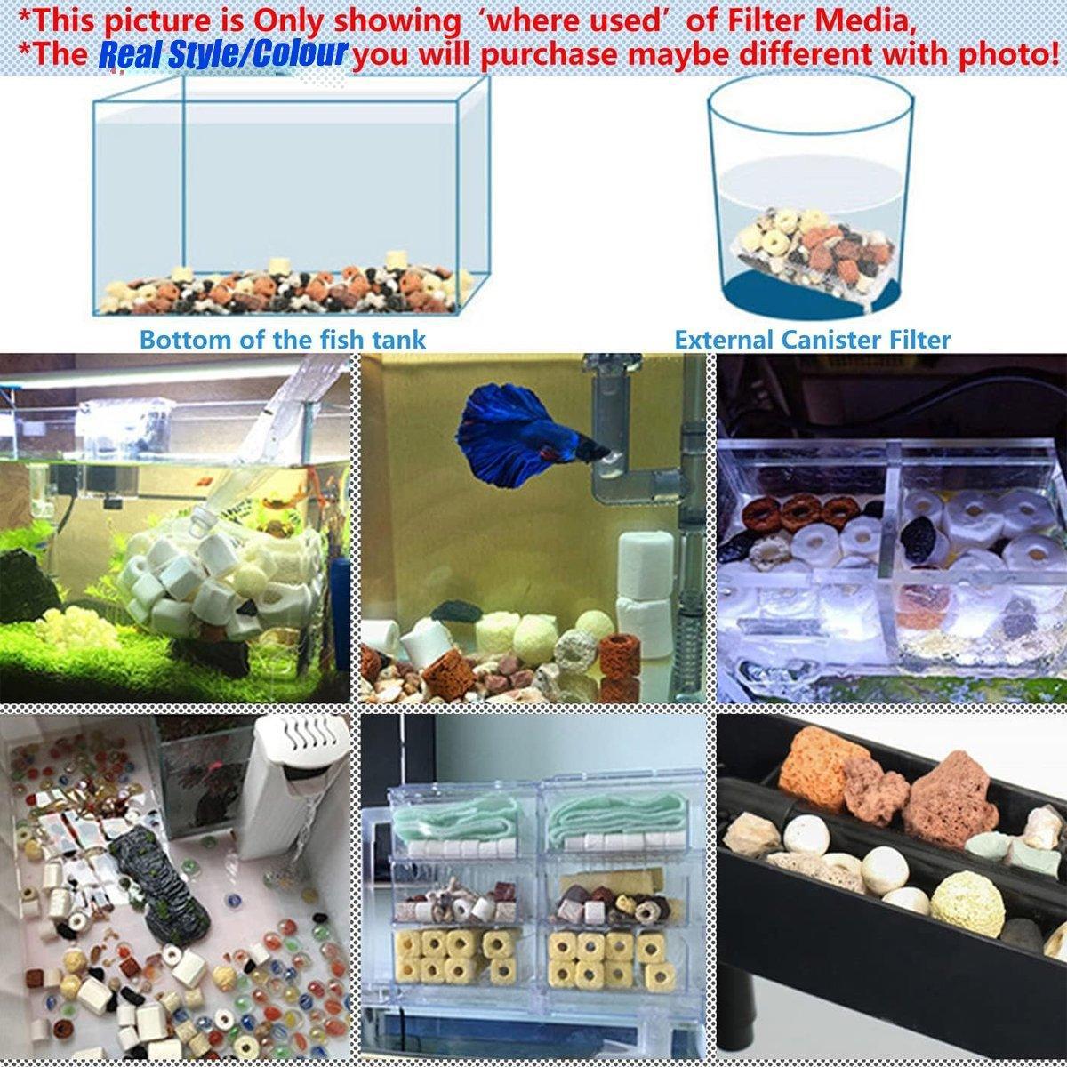 500g Fish Tank Water Filter Media Aquarium Filtration Material Sponge Pad - Nano Ring