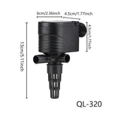 3in1 Mini Aquarium Fish Tank Filter Submersible Water Purifier Oxygen Pump - QL-500 (40W 2800L/H)