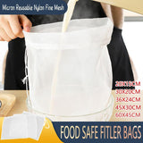 Vacuum Cleaner Accessories: Micron Reusable Nylon Fine Mesh Food Strainer Filter Bag for Nut Milk Coffee - 30 X 20 CM