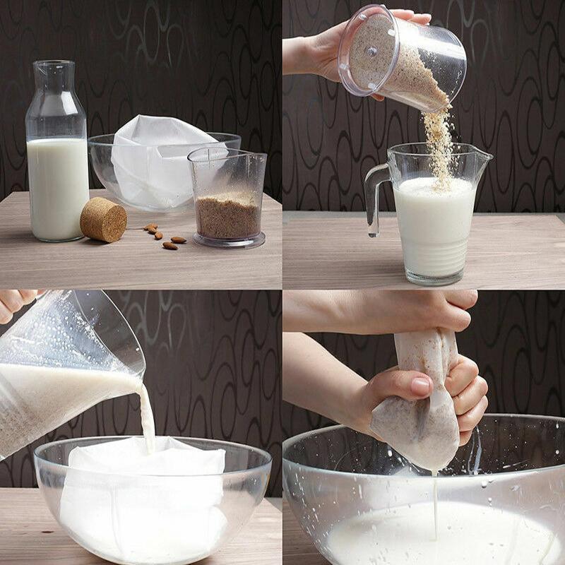 Micron Reusable Nylon Fine Mesh Food Strainer Filter Bag for Nut Milk Coffee - 30 X 20 CM
