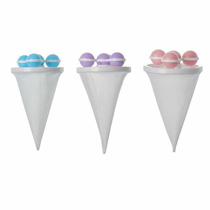 Outdoor Lights: 2 Pcs Reusable Hair Lint Catcher Removal Net Bag Wash Machine Float Filter - Pink