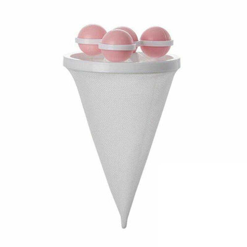 Outdoor Lights: 2 Pcs Reusable Hair Lint Catcher Removal Net Bag Wash Machine Float Filter - Pink