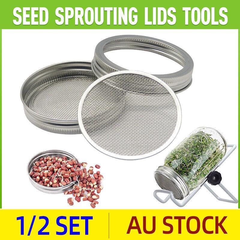Outdoor Lights: Metal Mesh Screen Sprouting Strainer Lid Filter Cover For Wide Mouth Mason Jar - 1SET