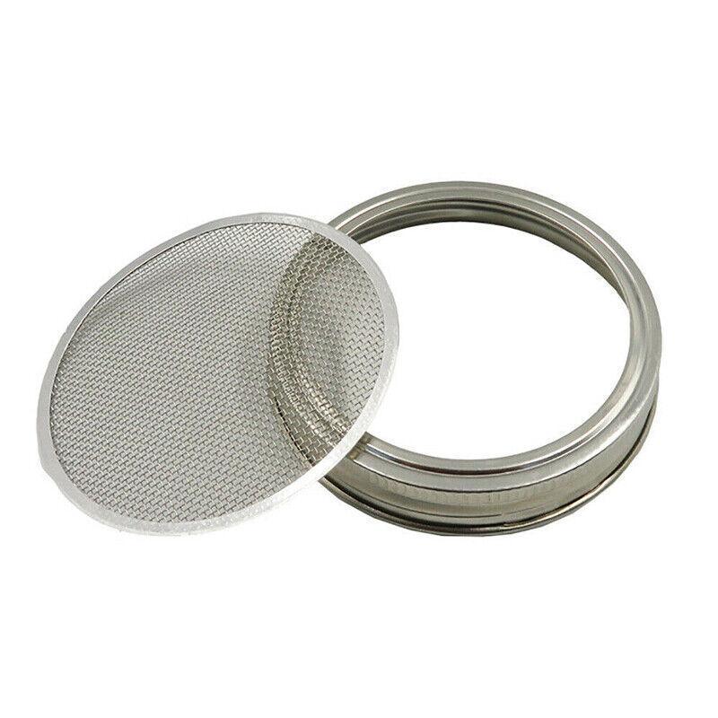 Outdoor Lights: Metal Mesh Screen Sprouting Strainer Lid Filter Cover For Wide Mouth Mason Jar - 1SET