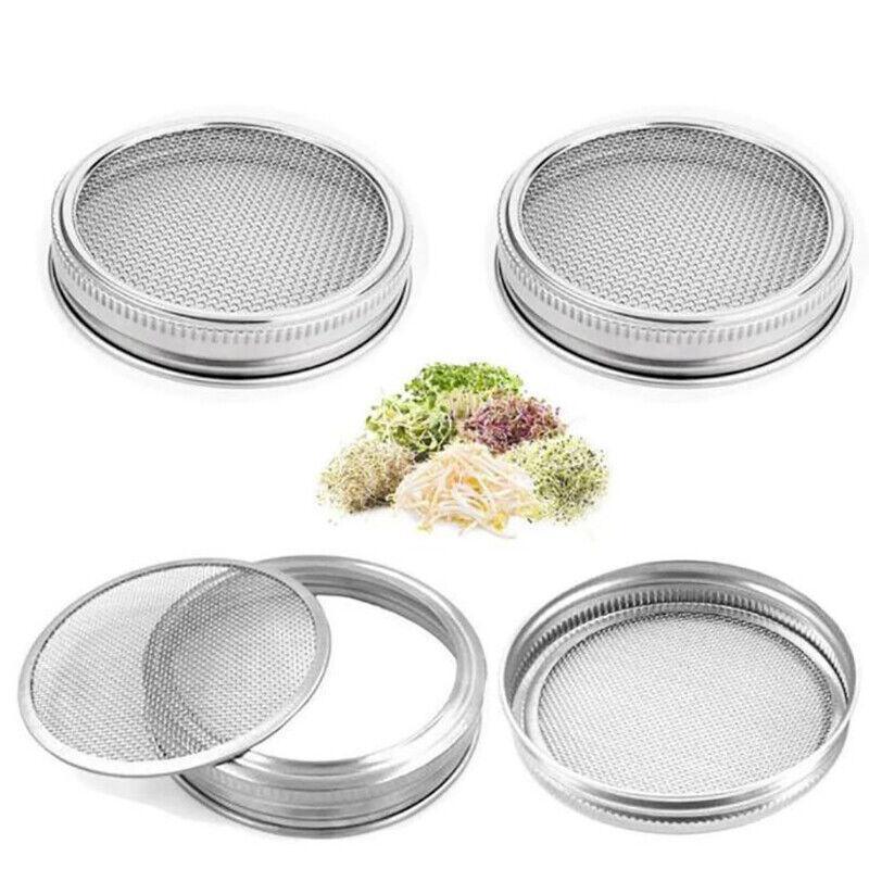 Outdoor Lights: Metal Mesh Screen Sprouting Strainer Lid Filter Cover For Wide Mouth Mason Jar - 1SET