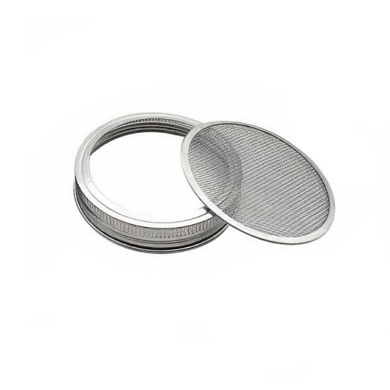 Outdoor Lights: Metal Mesh Screen Sprouting Strainer Lid Filter Cover For Wide Mouth Mason Jar - 1SET
