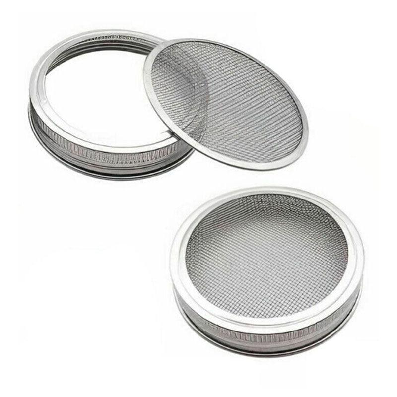 Outdoor Lights: Metal Mesh Screen Sprouting Strainer Lid Filter Cover For Wide Mouth Mason Jar - 1SET