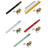 Fishing Tackle: Mini Pen Fishing Rod Pocket Size Portable Telescopic Travel Fishing Pole Tool - Black