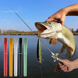 Fishing Tackle: Mini Pen Fishing Rod Pocket Size Portable Telescopic Travel Fishing Pole Tool - Black