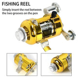 Fishing Tackle: Mini Pen Fishing Rod Pocket Size Portable Telescopic Travel Fishing Pole Tool - Black