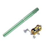 Fishing Tackle: Mini Pen Fishing Rod Pocket Size Portable Telescopic Travel Fishing Pole Tool - Black