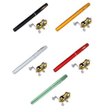 Fishing Tackle: Mini Pen Fishing Rod Pocket Size Portable Telescopic Travel Fishing Pole Tool - Silver