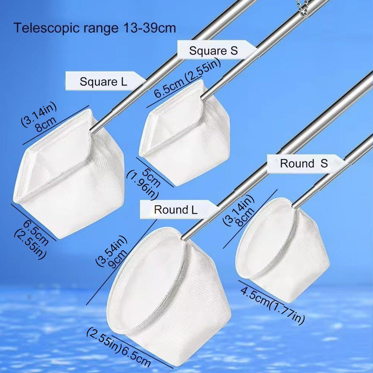 Fishing Tackle: Retractable Fish Net for Fish Tank Pocket Fishing Net with Handle Aquarium Tools - Round-L