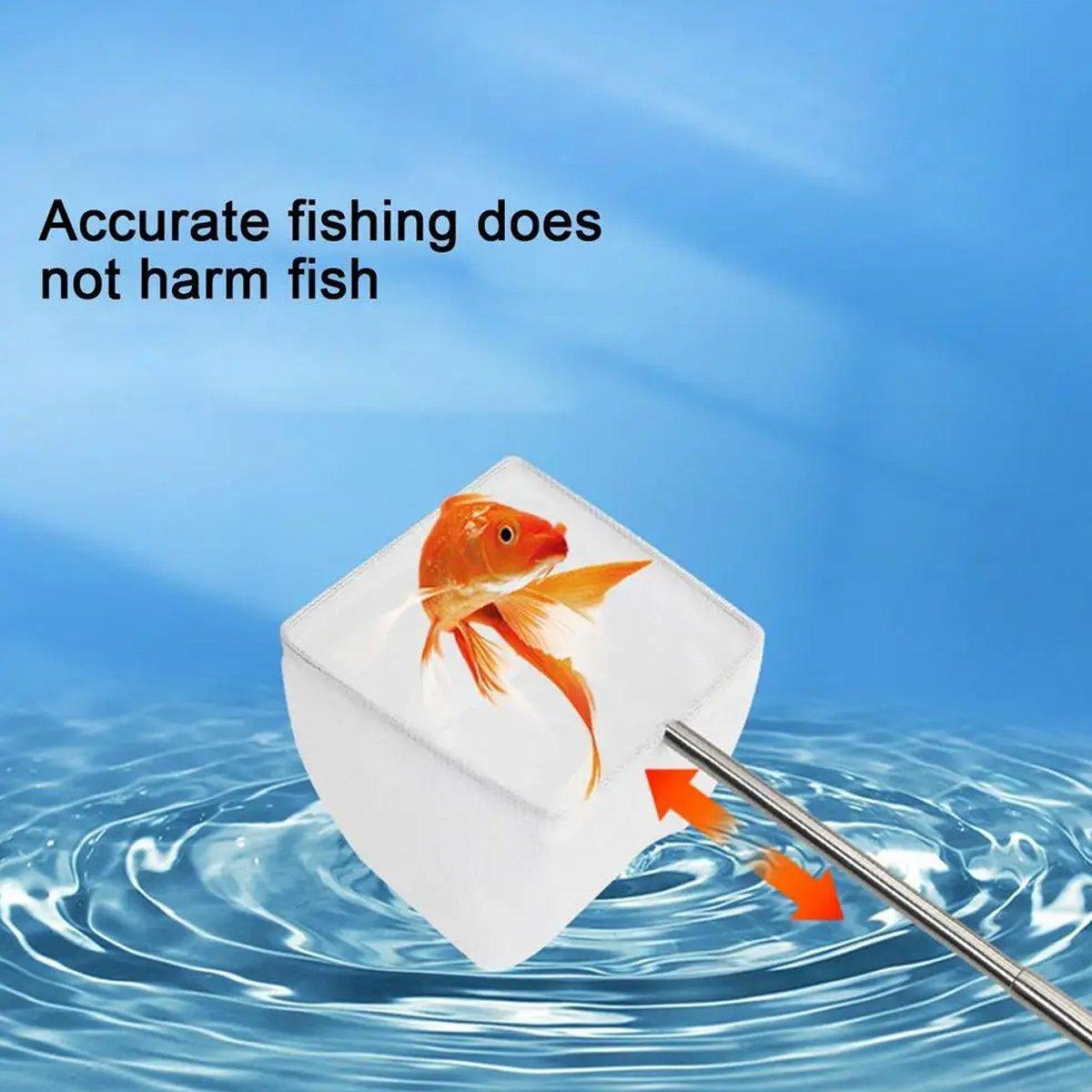Fishing Tackle: Retractable Fish Net for Fish Tank Pocket Fishing Net with Handle Aquarium Tools - Round-L