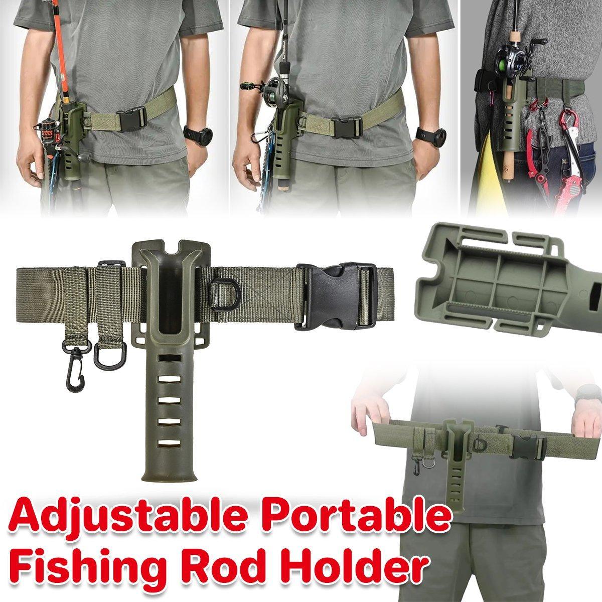 Fishing Tackle: Adjustable Fishing Rod Holder Belt Portable Waist Strap Fishing Gear Rod Storage