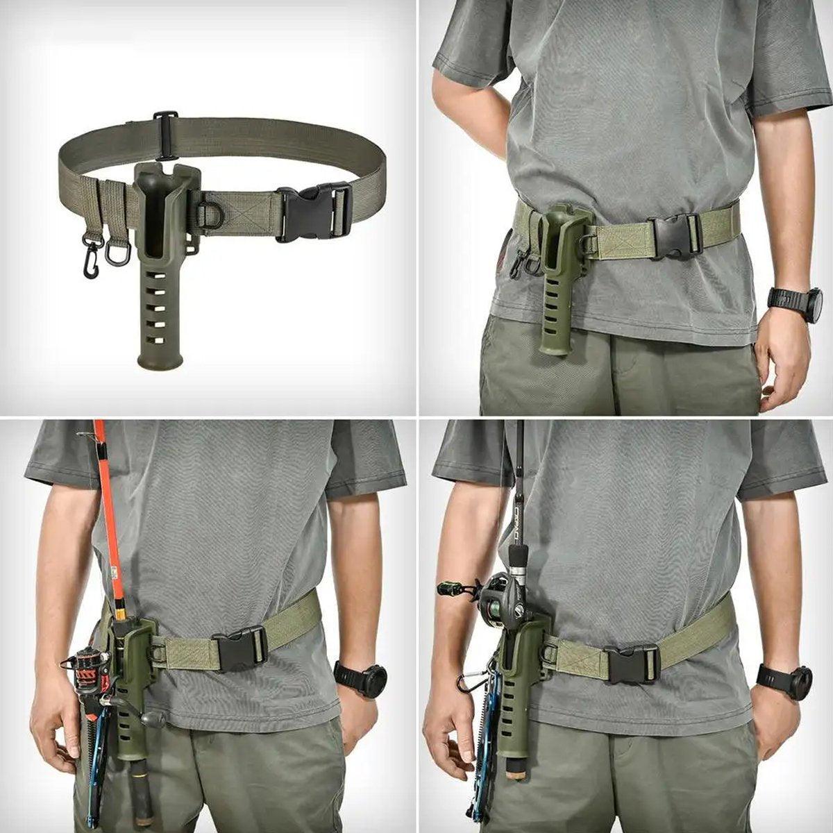 Fishing Tackle: Adjustable Fishing Rod Holder Belt Portable Waist Strap Fishing Gear Rod Storage