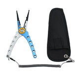Fishing Tackle: Aluminium Fishing Pliers Hook Remover Line Cutter Braid Mono Split Ring Fish Grip - Blue+Red
