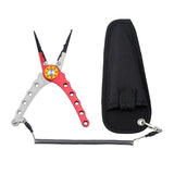 Fishing Tackle: Aluminium Fishing Pliers Hook Remover Line Cutter Braid Mono Split Ring Fish Grip - Blue+Red