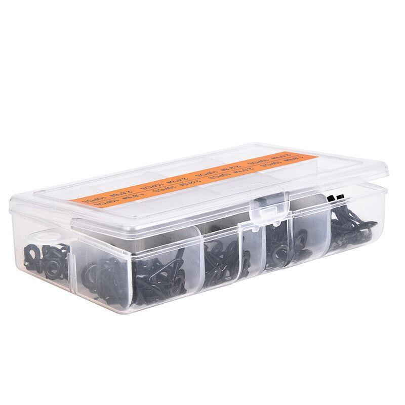Fishing Tackle: 80 Fishing Rod Guide Set Tackle Tips Repair Kits Ring 8 Size Stainless Steel Box