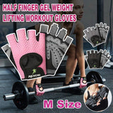 Weightlifting Gloves & Hand Supports: M Size Women Fitness Gym Training Gloves Half Finger Gel Weight Lifting Workout Gloves - Grey