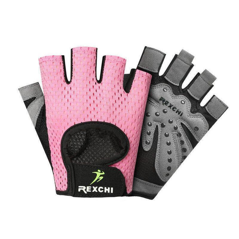 Weightlifting Gloves & Hand Supports: M Size Women Fitness Gym Training Gloves Half Finger Gel Weight Lifting Workout Gloves - Grey