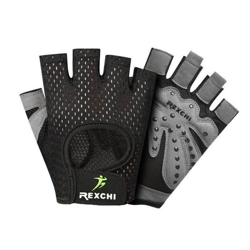 Weightlifting Gloves & Hand Supports: M Size Women Fitness Gym Training Gloves Half Finger Gel Weight Lifting Workout Gloves - Grey