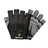 Weightlifting Gloves & Hand Supports: M Size Women Fitness Gym Training Gloves Half Finger Gel Weight Lifting Workout Gloves - Grey