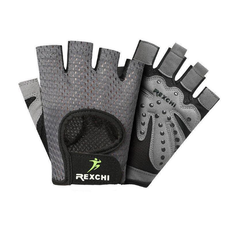 Weightlifting Gloves & Hand Supports: M Size Women Fitness Gym Training Gloves Half Finger Gel Weight Lifting Workout Gloves - Grey