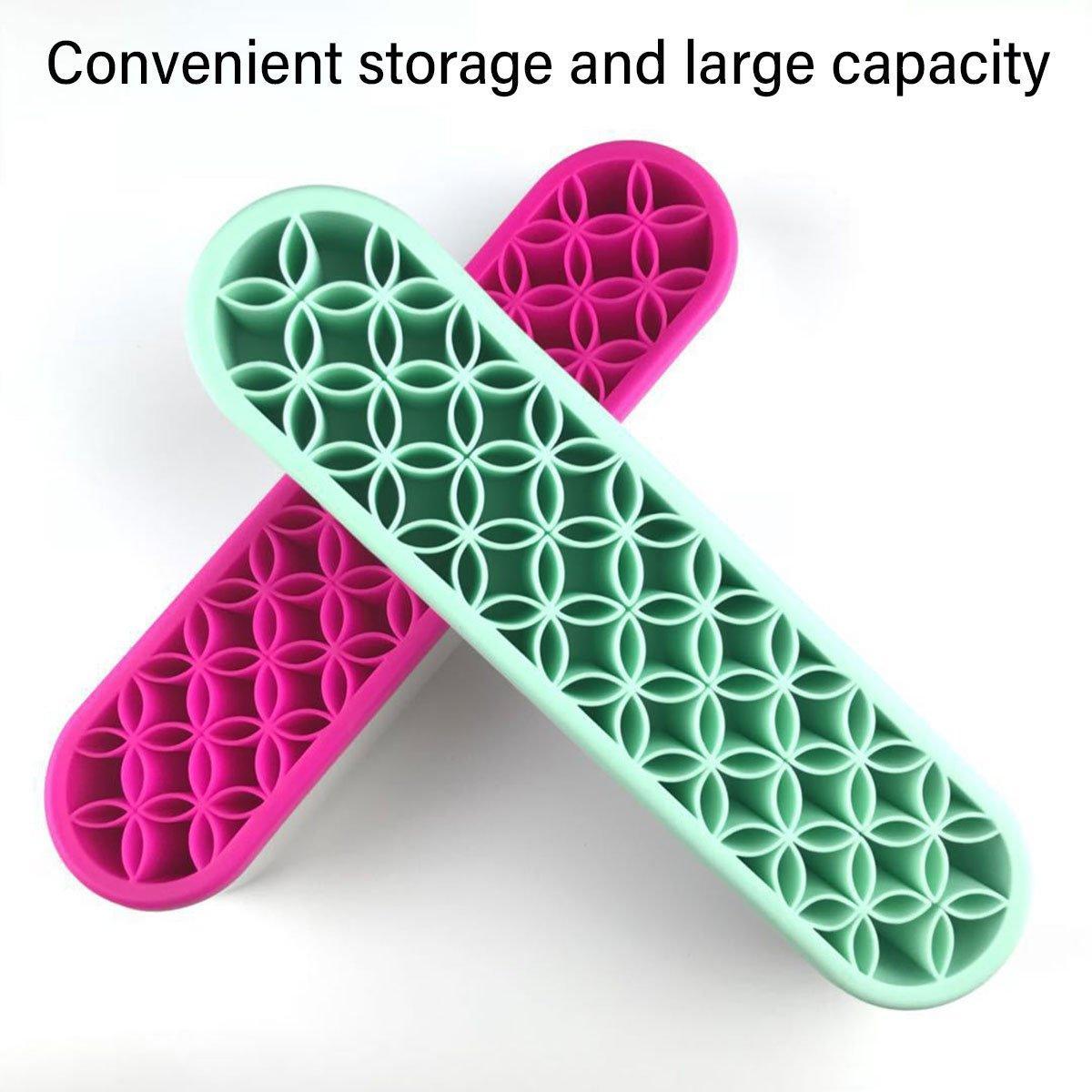Storage Boxes: Silicone Makeup Organizer Cosmetic Storage Box Lipstick Brush Holder Desktop Box - Flesh Pink