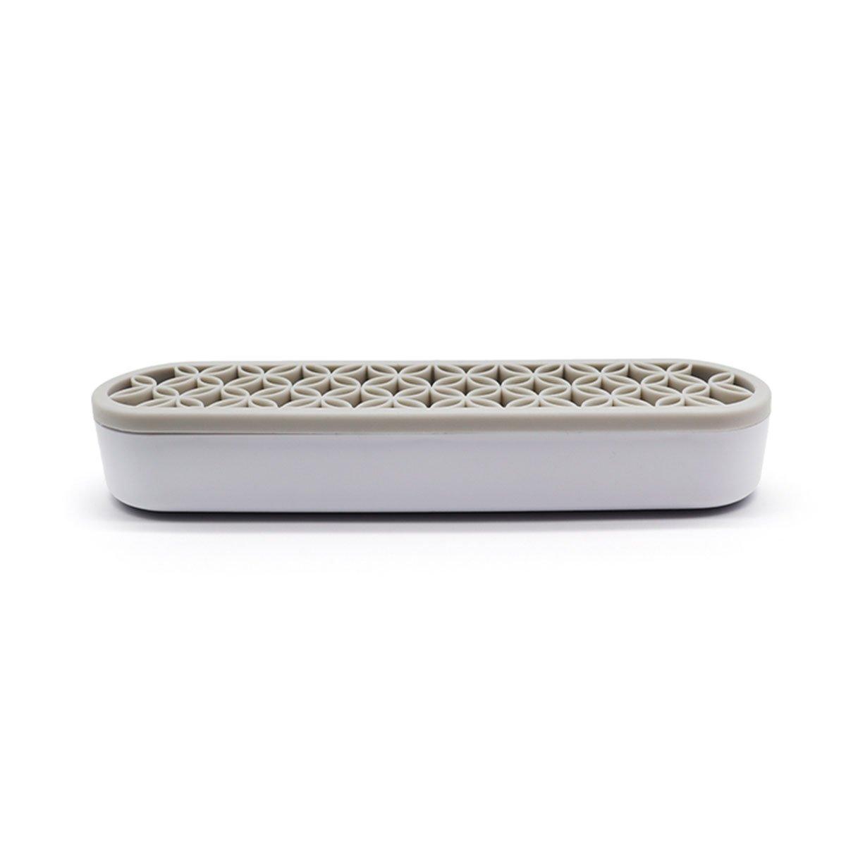 Storage Boxes: Silicone Makeup Organizer Cosmetic Storage Box Lipstick Brush Holder Desktop Box - Flesh Pink