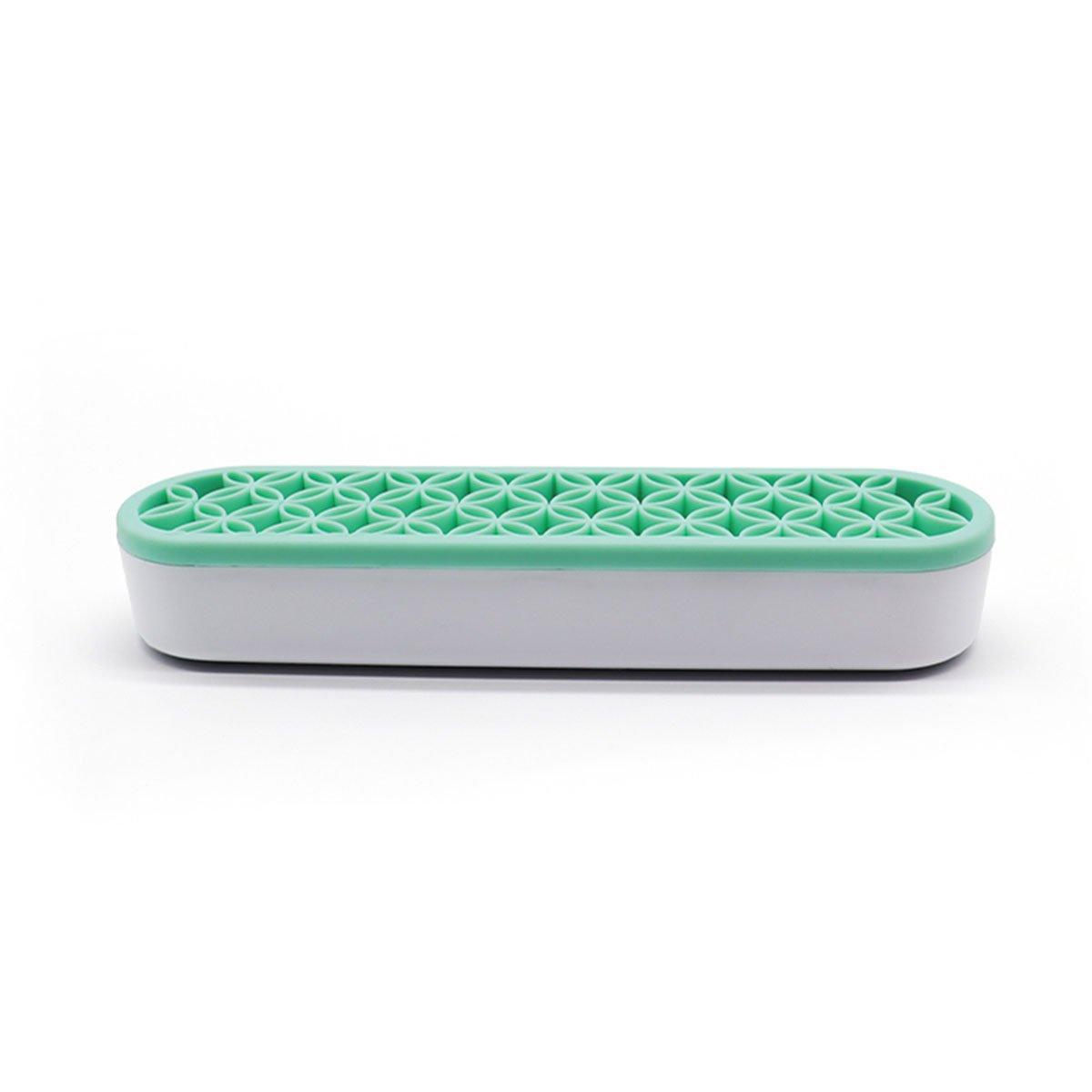 Storage Boxes: Silicone Makeup Organizer Cosmetic Storage Box Lipstick Brush Holder Desktop Box - Light Purple