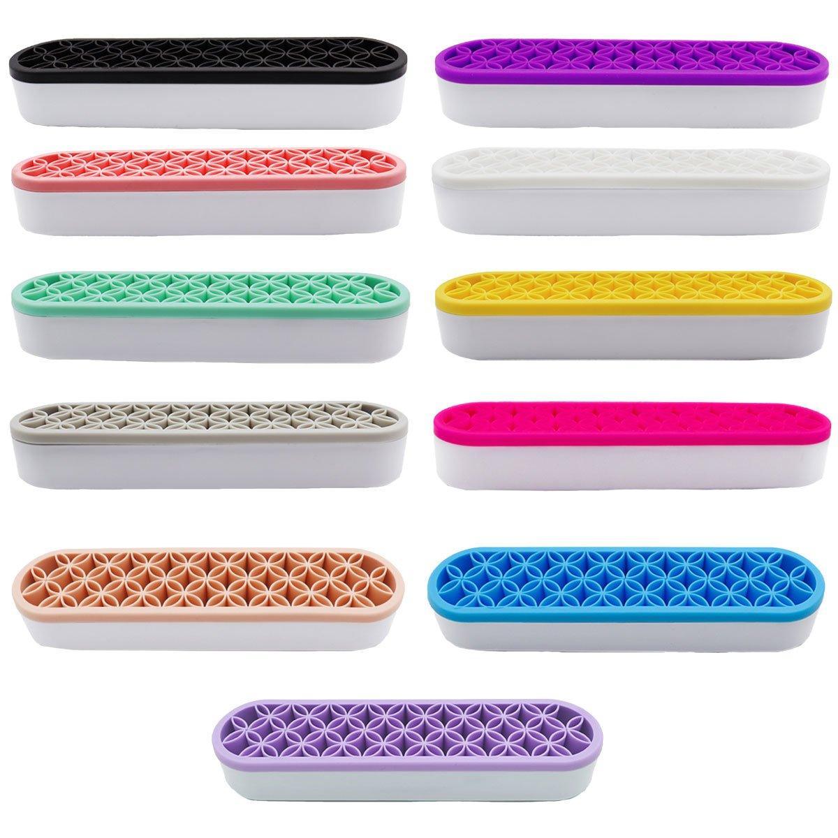Storage Boxes: Silicone Makeup Organizer Cosmetic Storage Box Lipstick Brush Holder Desktop Box - Yellow