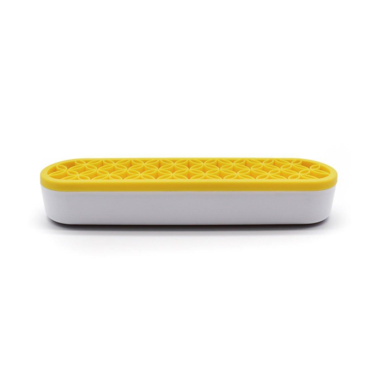 Storage Boxes: Silicone Makeup Organizer Cosmetic Storage Box Lipstick Brush Holder Desktop Box - Yellow