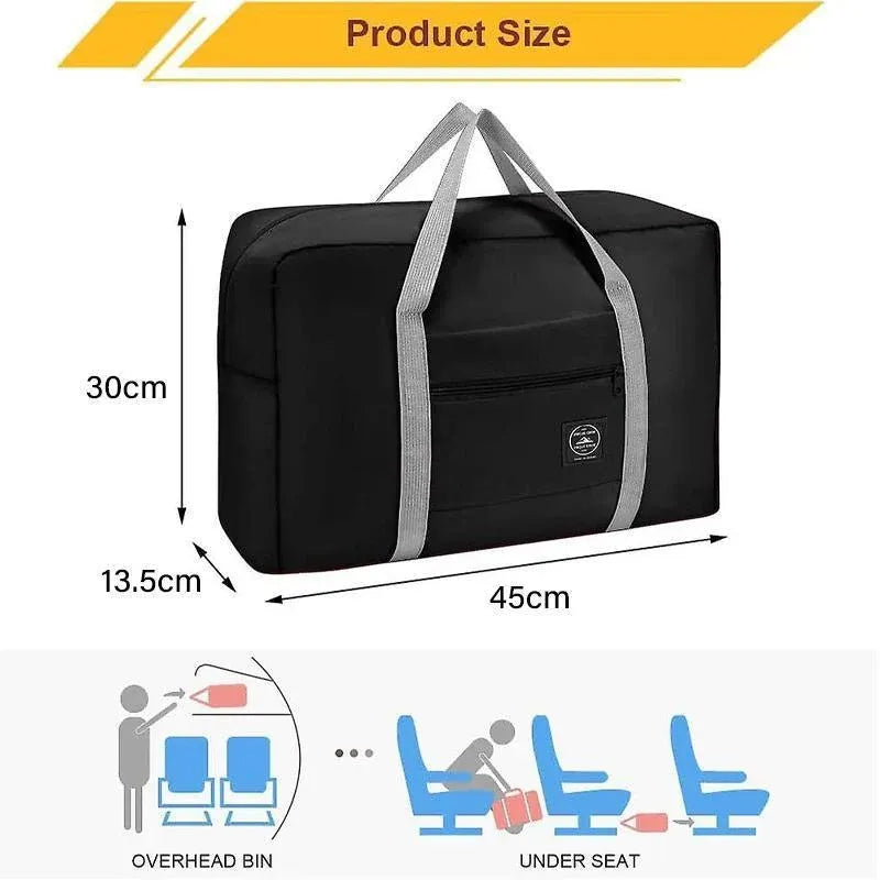 Foldable Large Capacity Travel Duffel Bags Oxford Handbag Waterproof Swim Gym - Pink