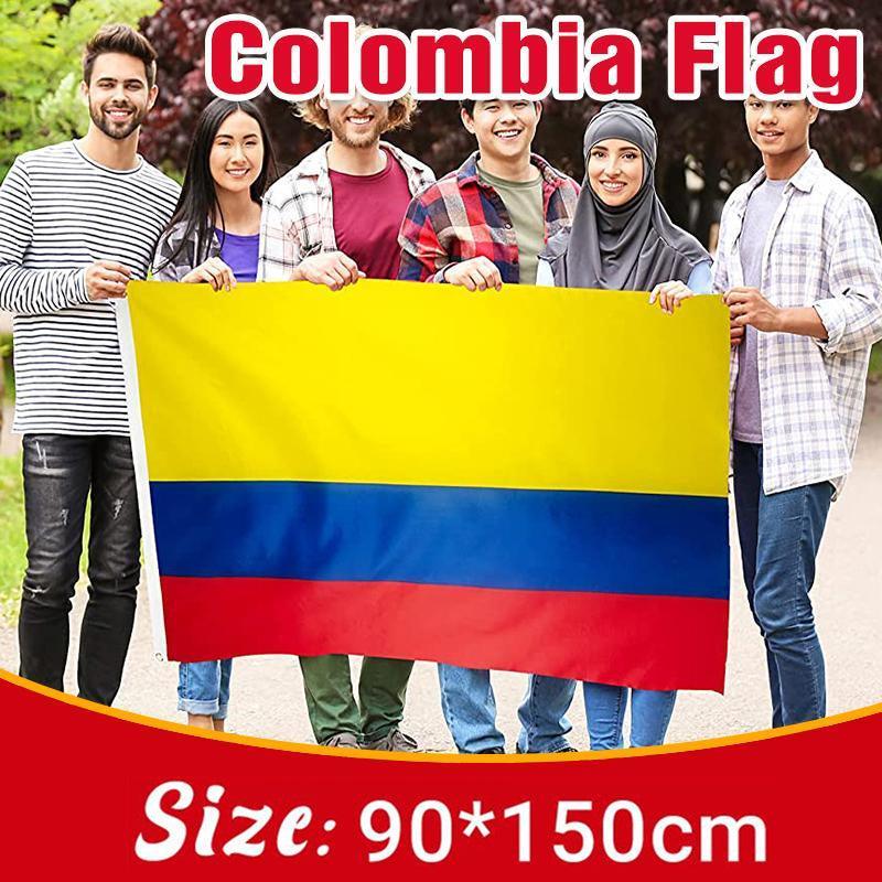Outdoor Decorations & Lights: Large Colombia Colombian Flag Heavy Duty Outdoor CO 90x150cm - 3x5ft