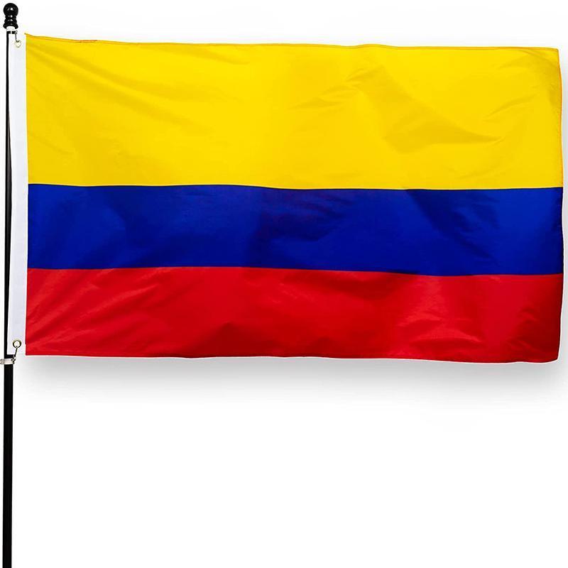 Outdoor Decorations & Lights: Large Colombia Colombian Flag Heavy Duty Outdoor CO 90x150cm - 3x5ft