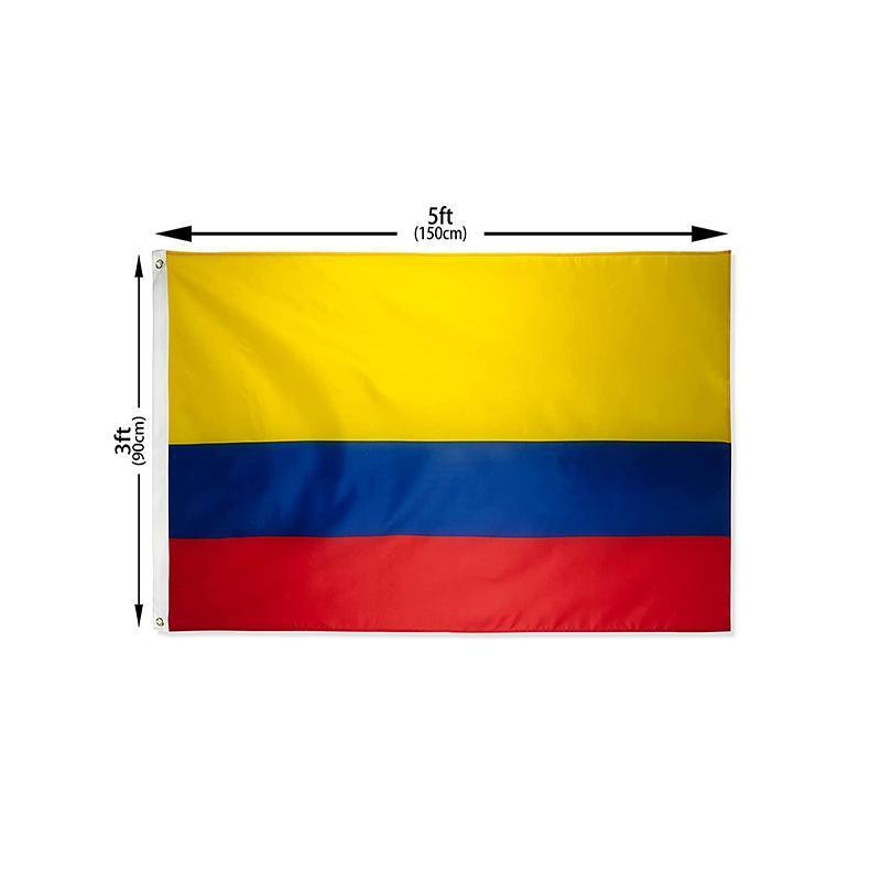 Outdoor Decorations & Lights: Large Colombia Colombian Flag Heavy Duty Outdoor CO 90x150cm - 3x5ft
