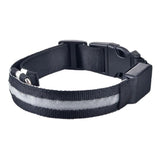 XL Size USB Rechargeable LED Dog Collar Nylon Glow Flashing Light Up Gear - Yellow