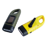 Night Lights & Ambient Lighting: Hand Crank Solar Powered Rechargeable Led Camping Emergency Flashlight - Black