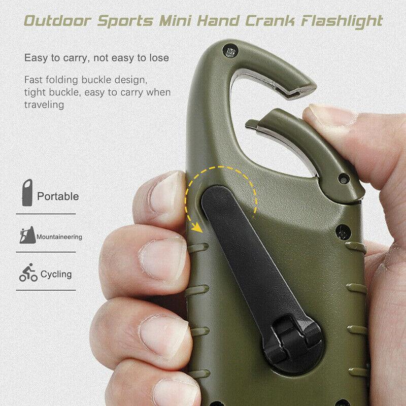 Hand Crank Solar Powered Rechargeable Led Camping Emergency Flashlight - Yellow