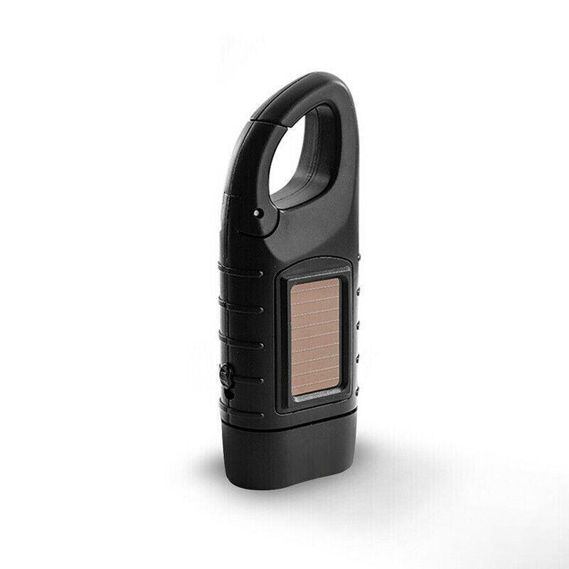Hand Crank Solar Powered Rechargeable Led Camping Emergency Flashlight - Yellow